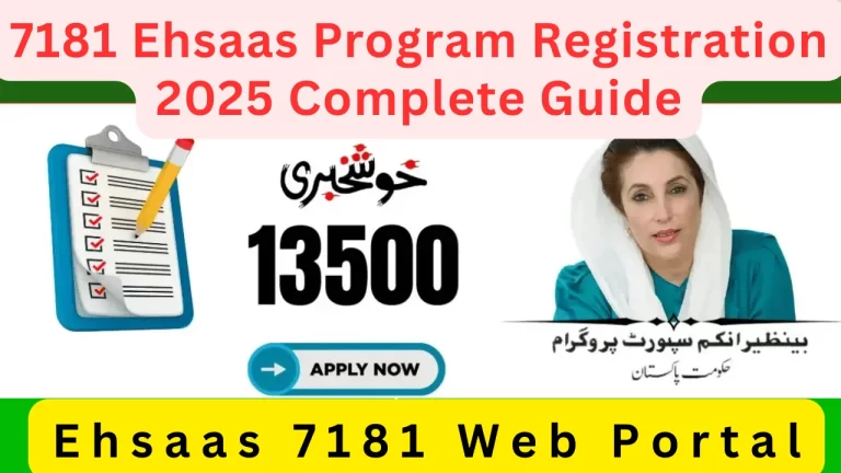 7181 Ehsaas Program Registration 2025 Complete Guide