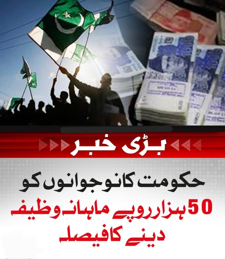 حکومت کا نوجوانوں کو 50 ہزار روپے ماہانہ وظیفہ دینے کا فیصلہ
