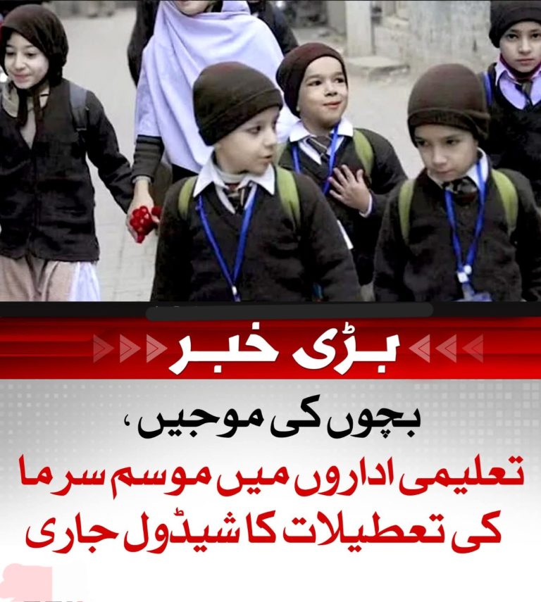 بچوں کی موجیں ، تعلیمی اداروں میں موسم سرما کی تعطیلات کا شیڈول جاری
